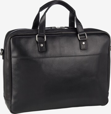 LEONHARD HEYDEN Document Bag 'Roma' in Black: front