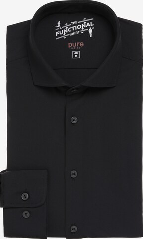 PURE Slim Fit Hemd in Schwarz