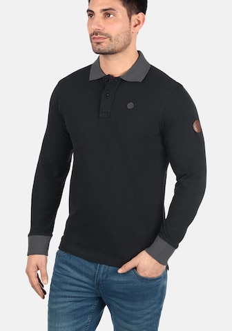 BLEND Langarm-Poloshirt 'Ralle' in Schwarz: predná strana