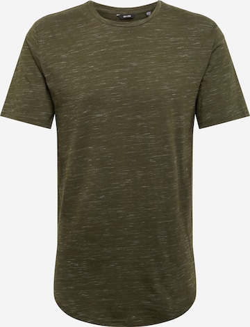 Only & Sons Shirt 'onsMATTY MELANGE LONGY TEE' in Groen: voorkant