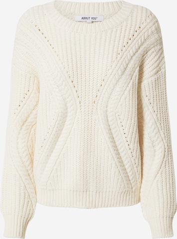 ABOUT YOU Sweater 'Cyra' in Beige: front