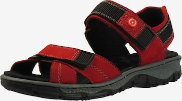 Rieker Hiking Sandals 'Strike' in Red: front