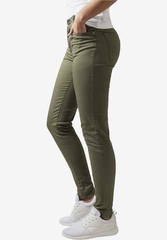 Urban Classics Skinny Kalhoty – zelená