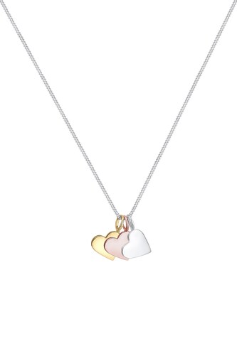 ELLI Ketting 'Tri Color, Herz' in Zilver