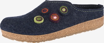 HAFLINGER Slippers 'Grizzly Kanon' in Blue: front