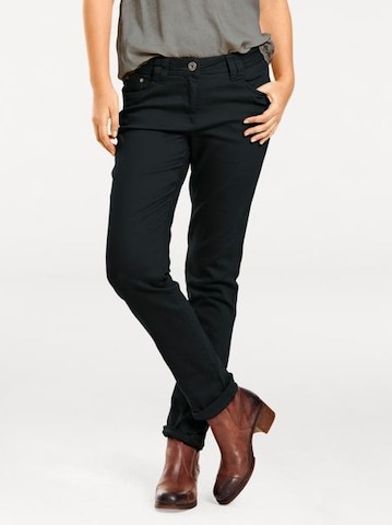 Regular Pantalon heine en noir : devant