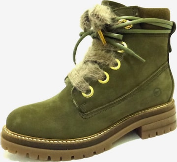 TAMARIS Lace-Up Ankle Boots in Green: front