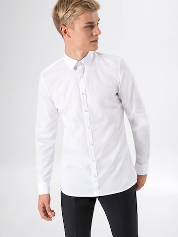 Slim fit Camicia business 'No. 6' di OLYMP in bianco