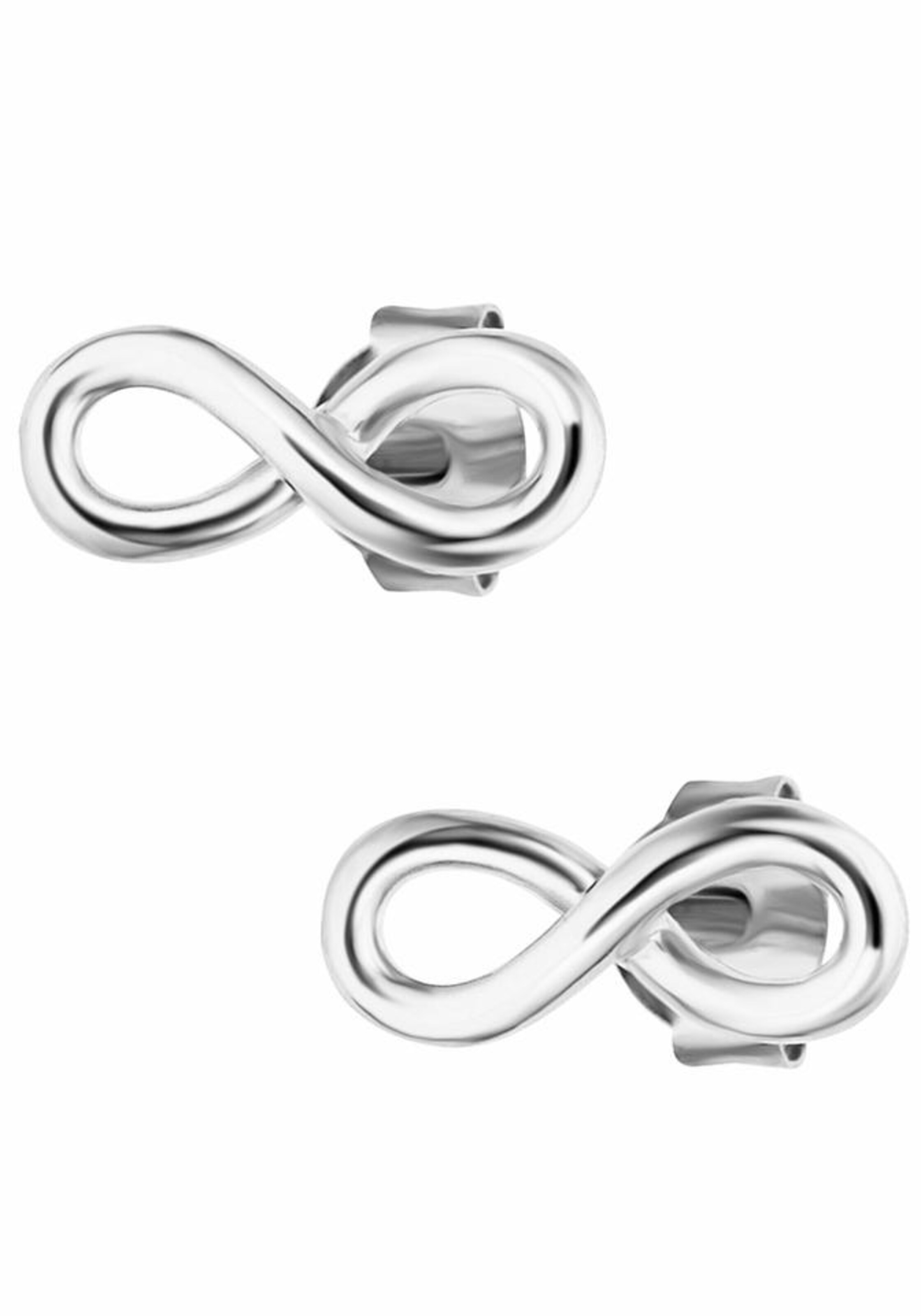 Boucles d'oreilles 'Infinity' caï en argent : devant