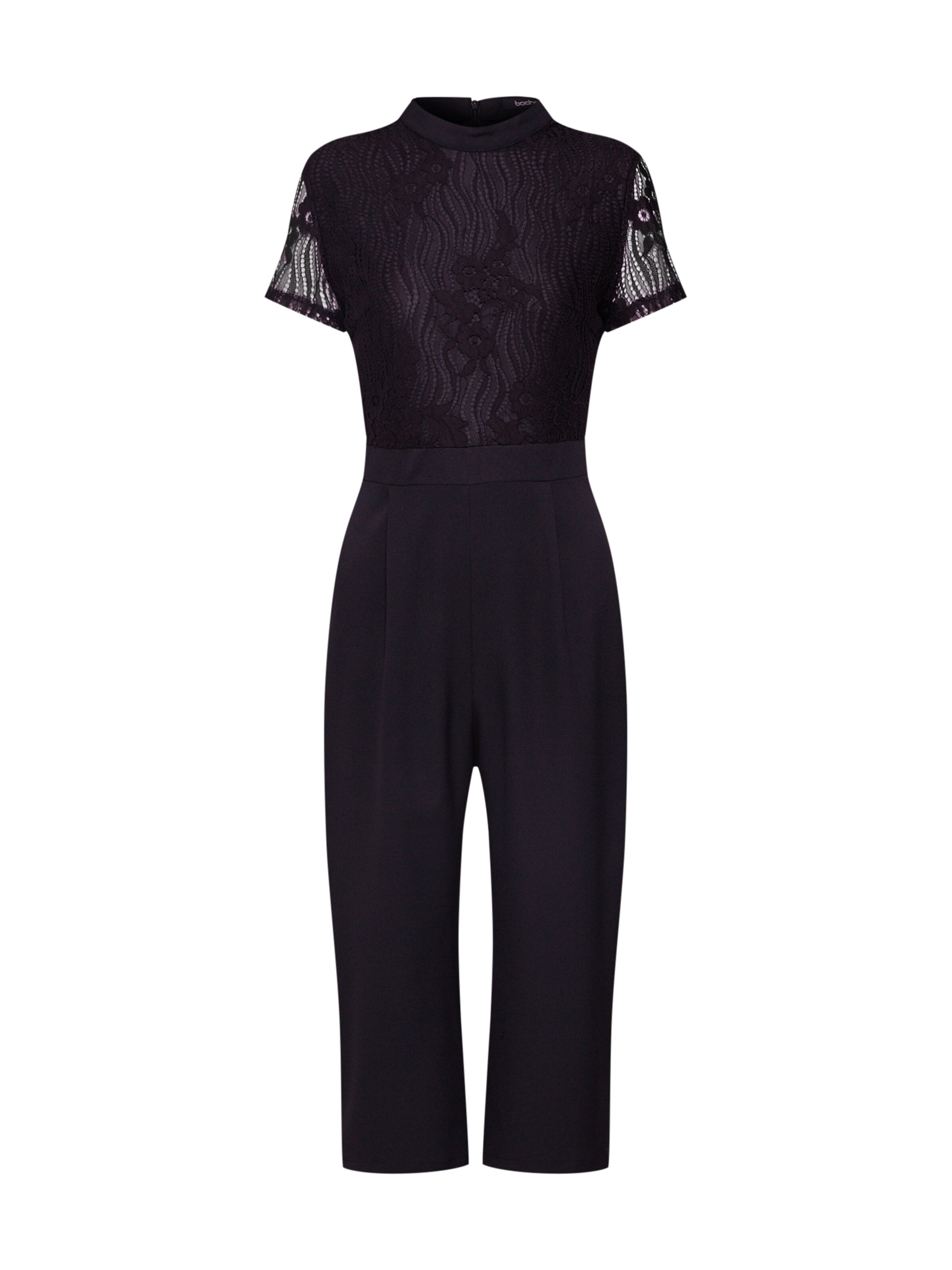 Boohoo - Jumpsuit 'High Neck Lace Cullotte Jumpsuit' in de kleur Zwart