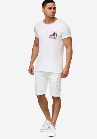 INDICODE JEANS Regular Shorts 'Caden' in Weiß