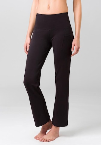 LASCANA ACTIVE - Loosefit Pantalón deportivo en negro: frente