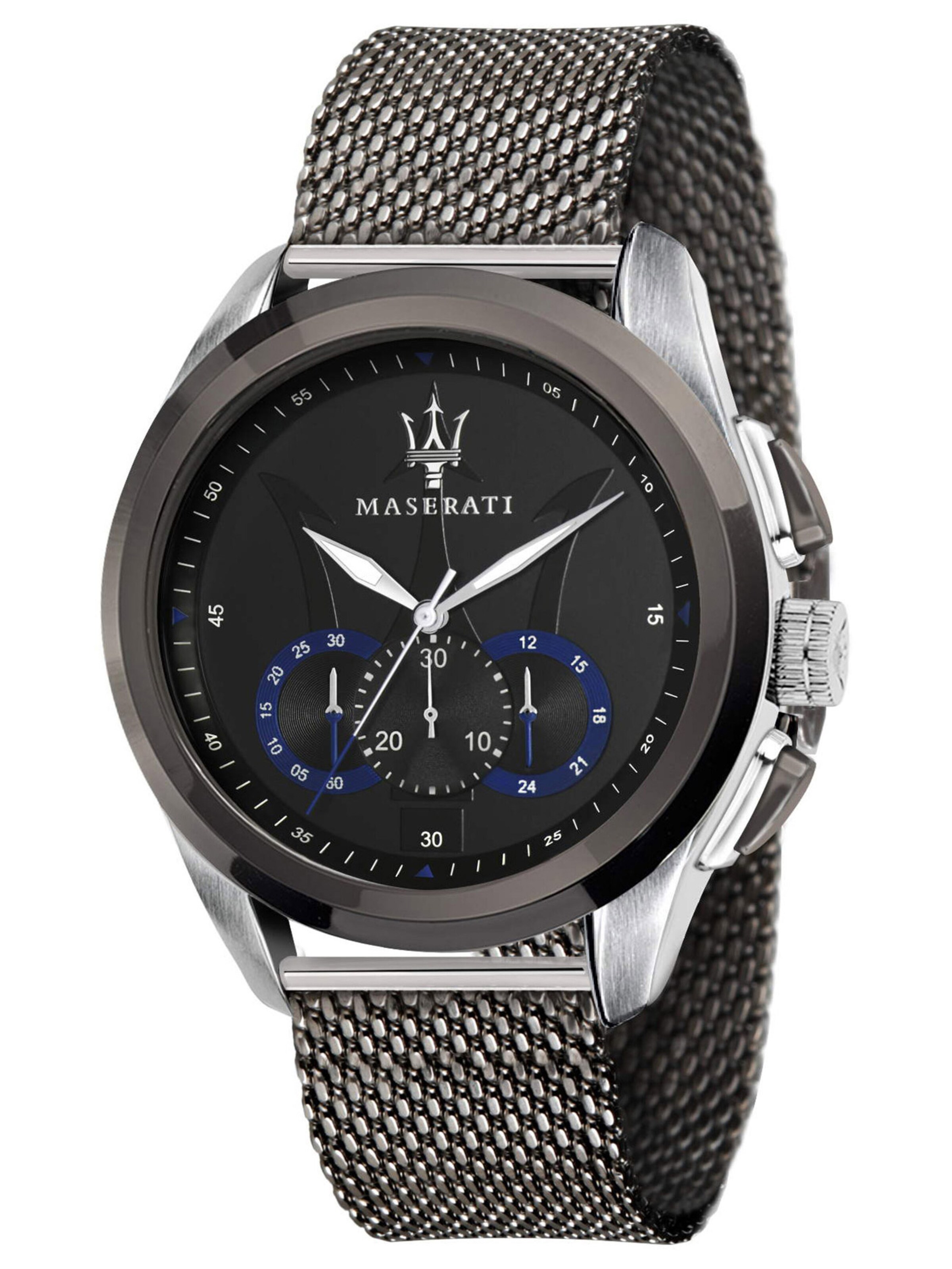 Maserati Uhr 'Traguardo' in Schwarz: Vorderseite