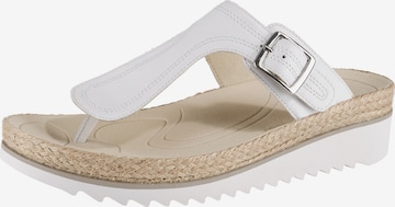 GABOR T-Bar Sandals in White: front