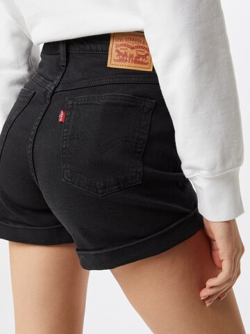 LEVI'S ® Loosefit Jeans 'Mom A Line Shorts' in Zwart