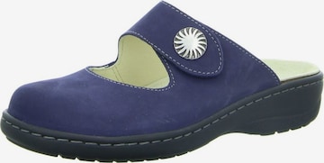 Longo Mules in Blue: front