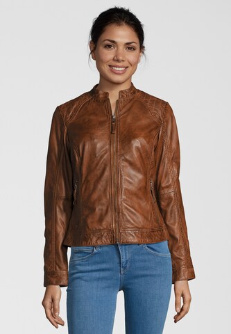 7ELEVEN Lederjacke 'ROSALIE' in Braun: Vorderseite