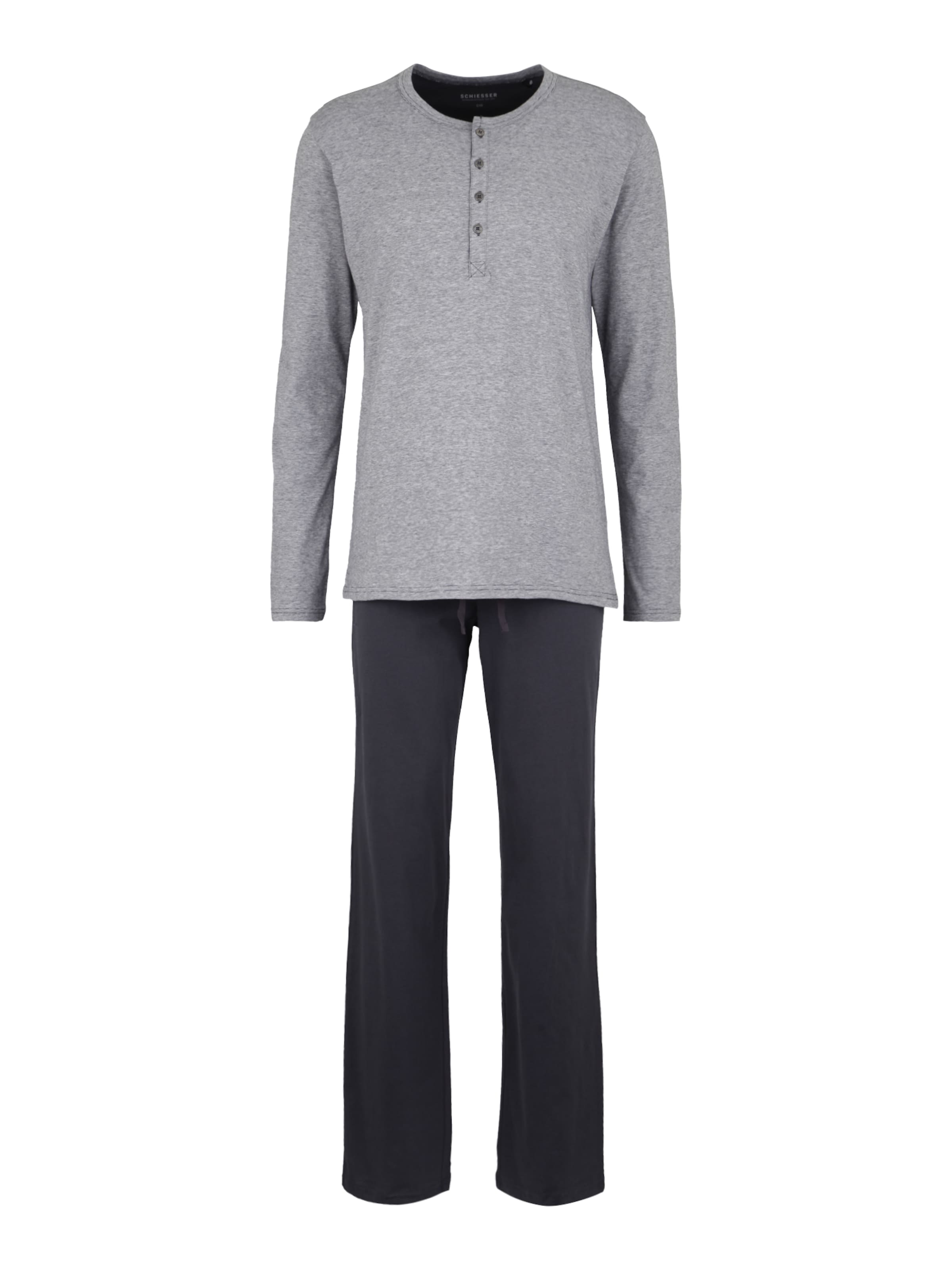 SCHIESSER Pyjama in Grau: Vorderseite