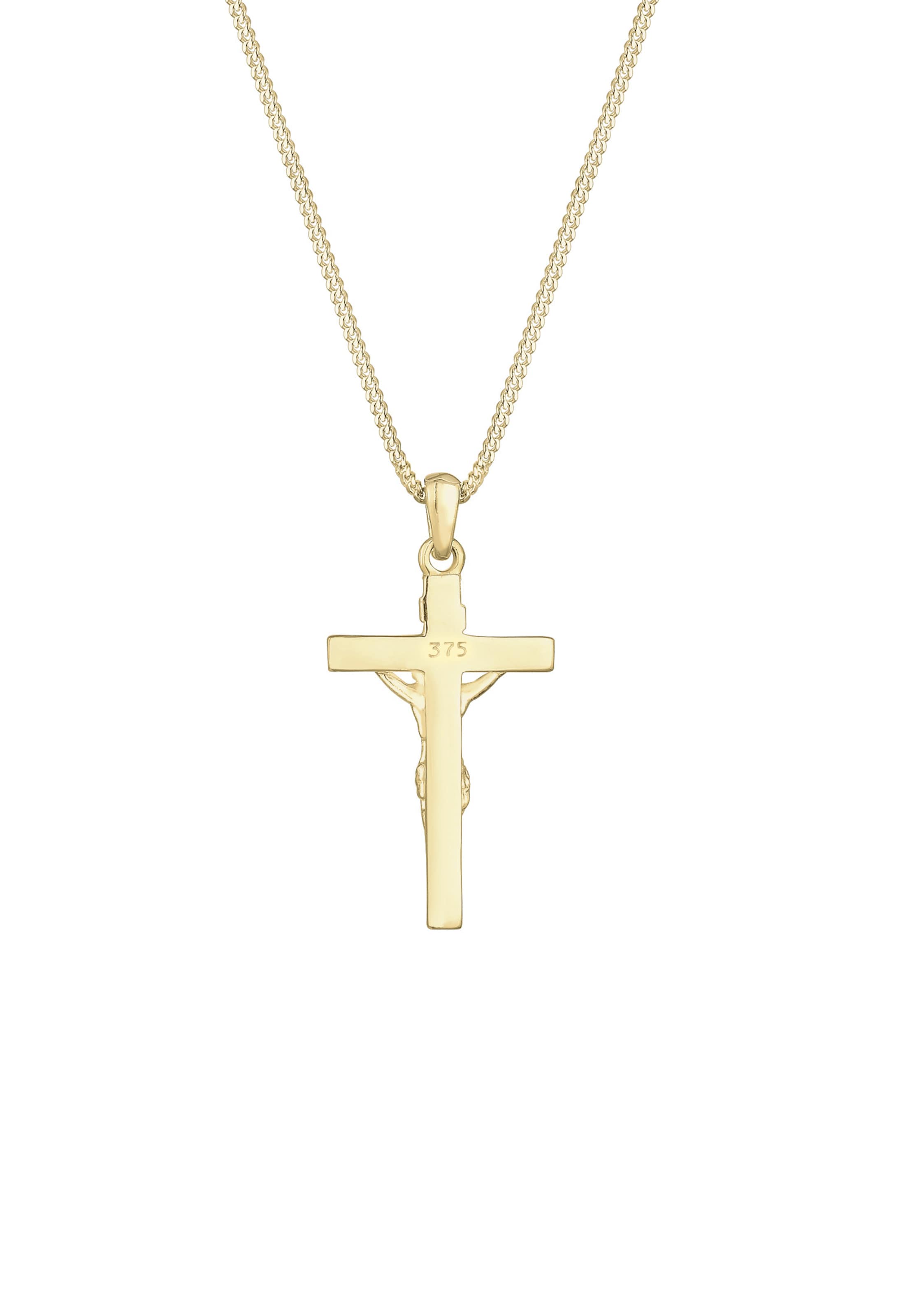 Frauen Schmuck ELLI PREMIUM Halskette 'Kreuz' in Gold - QG03446