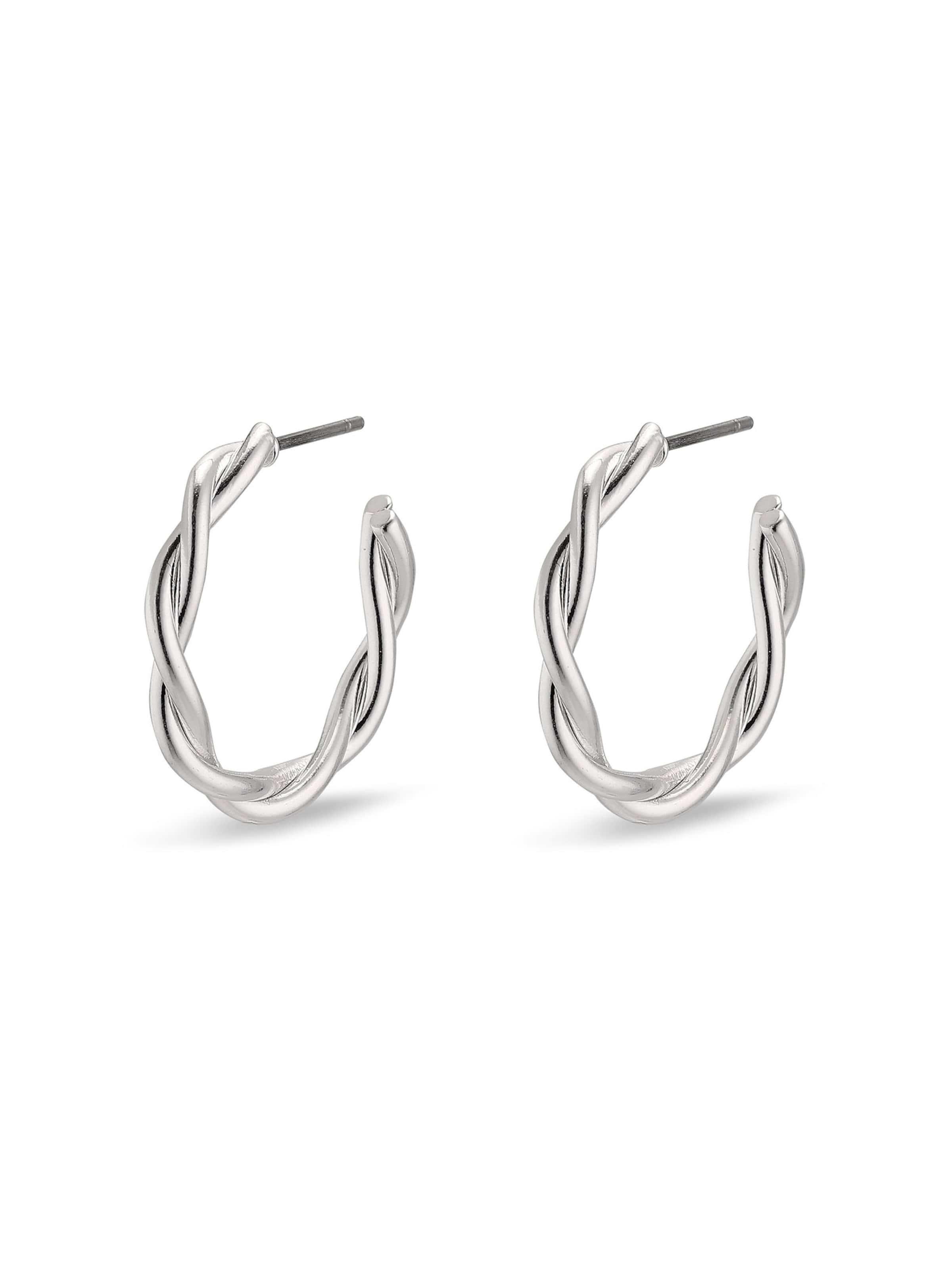 Pilgrim Σκουλαρίκια 'Naja' σε ασημί: μπροστά