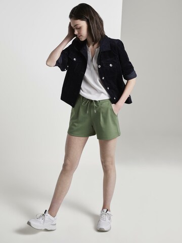 TOM TAILOR DENIM Normální Kalhoty se sklady v pase – zelená