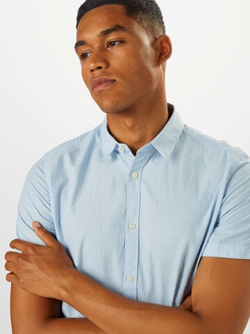 Coupe regular Chemise 'Floyd' TOM TAILOR en bleu