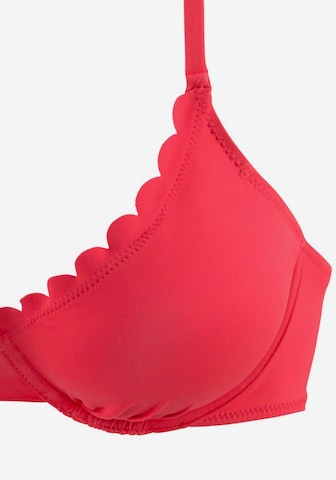 Invisible Hauts de bikini 'Scallop' LASCANA en rouge