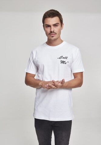 Mister Tee Shirt 'Call Me' in White: front