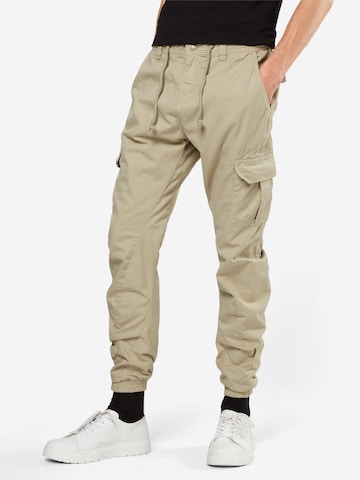 Tapered Pantaloni cargo di Urban Classics in beige: frontale