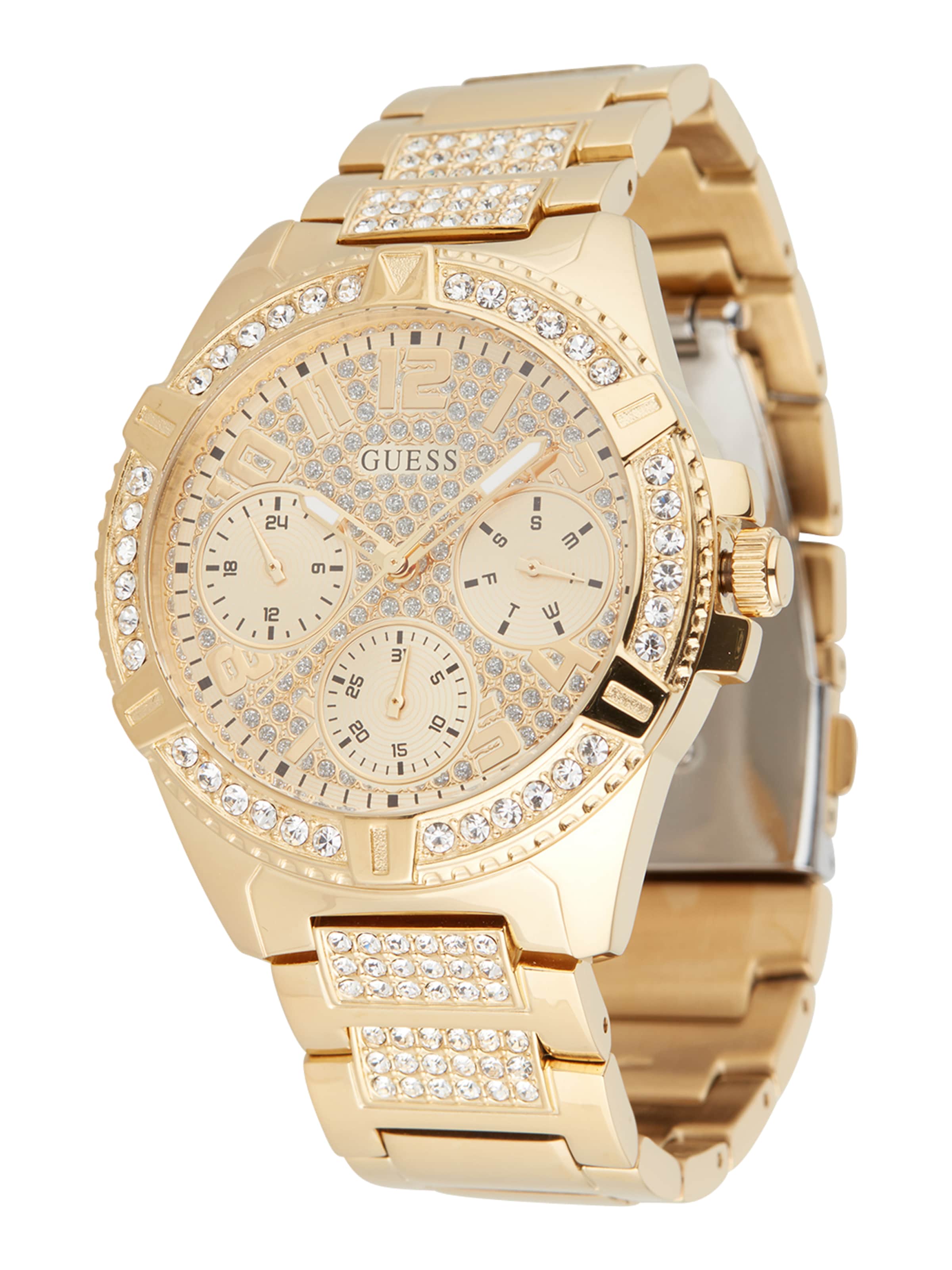 GUESS Analoog horloge &#x27;Frontier&#x27; in Goud: voorkant