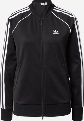 ADIDAS ORIGINALS Sweat jacket 'Primeblue Sst' in Black: front