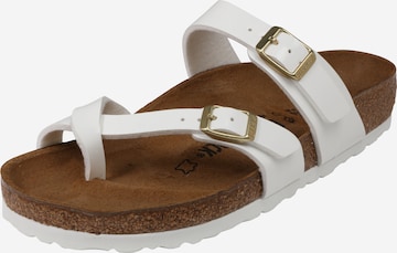 BIRKENSTOCK T-bar sandals 'Mayari' in White: front