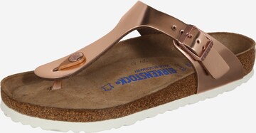 BIRKENSTOCK Босоножки через палец 'Gizeh' в Золотой: спереди