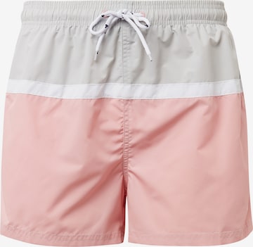 TOM TAILOR Regular Board Shorts in Pink: front