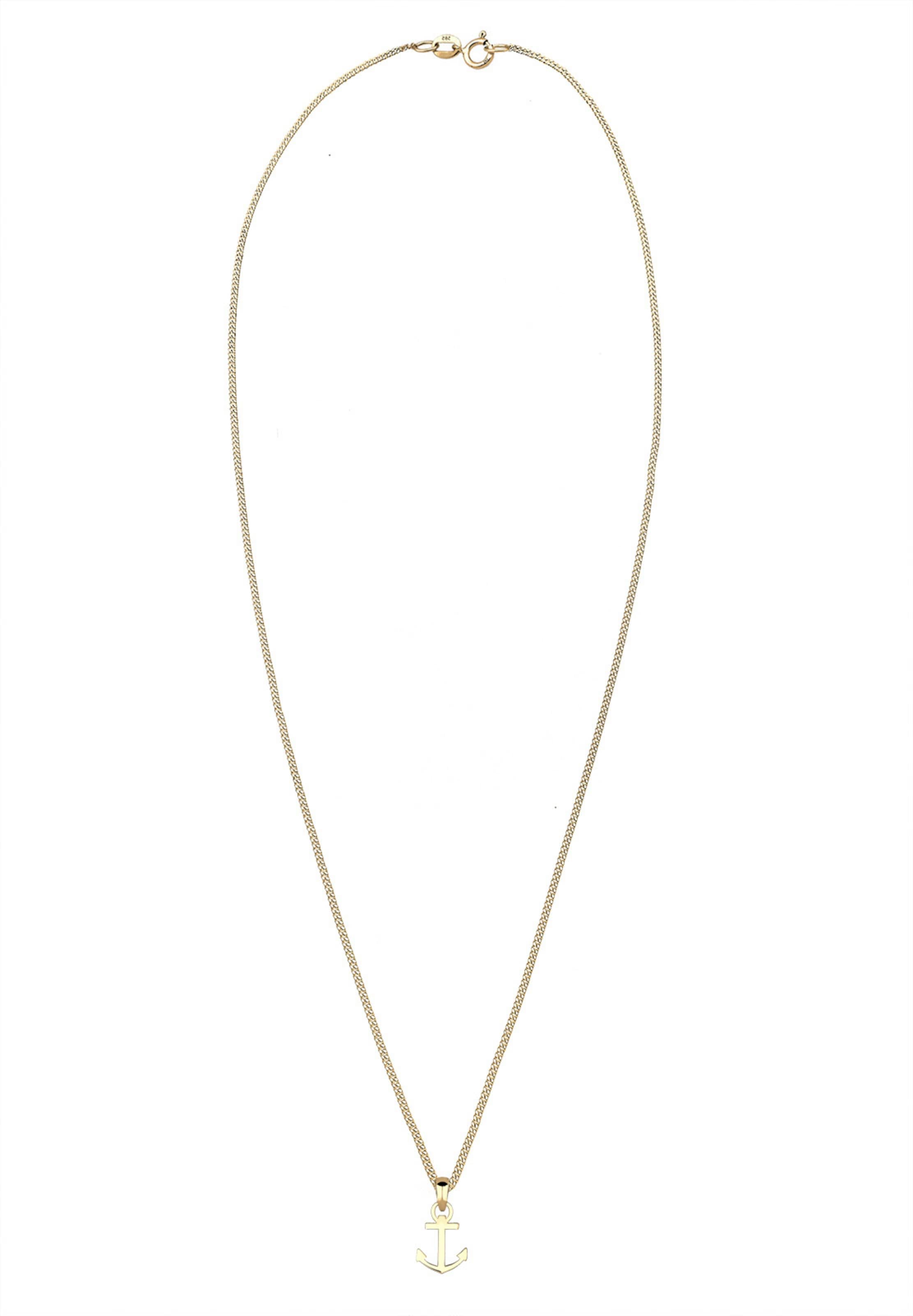 ELLI PREMIUM Halskette 'Anker' in Gold: Vorderseite
