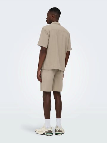 Only & Sons Comfort Fit Skjorta 'ONSCRUZ' i brun