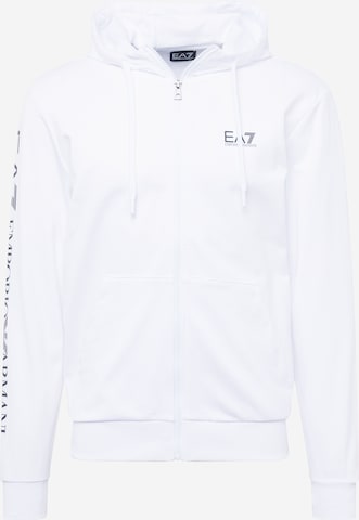 Veste de survêtement EA7 Emporio Armani en blanc : devant