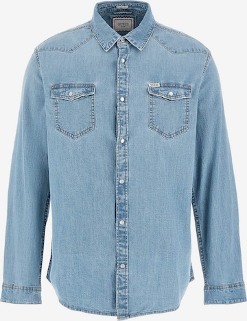 GUESS Slim fit Button Up Shirt in Blue: front