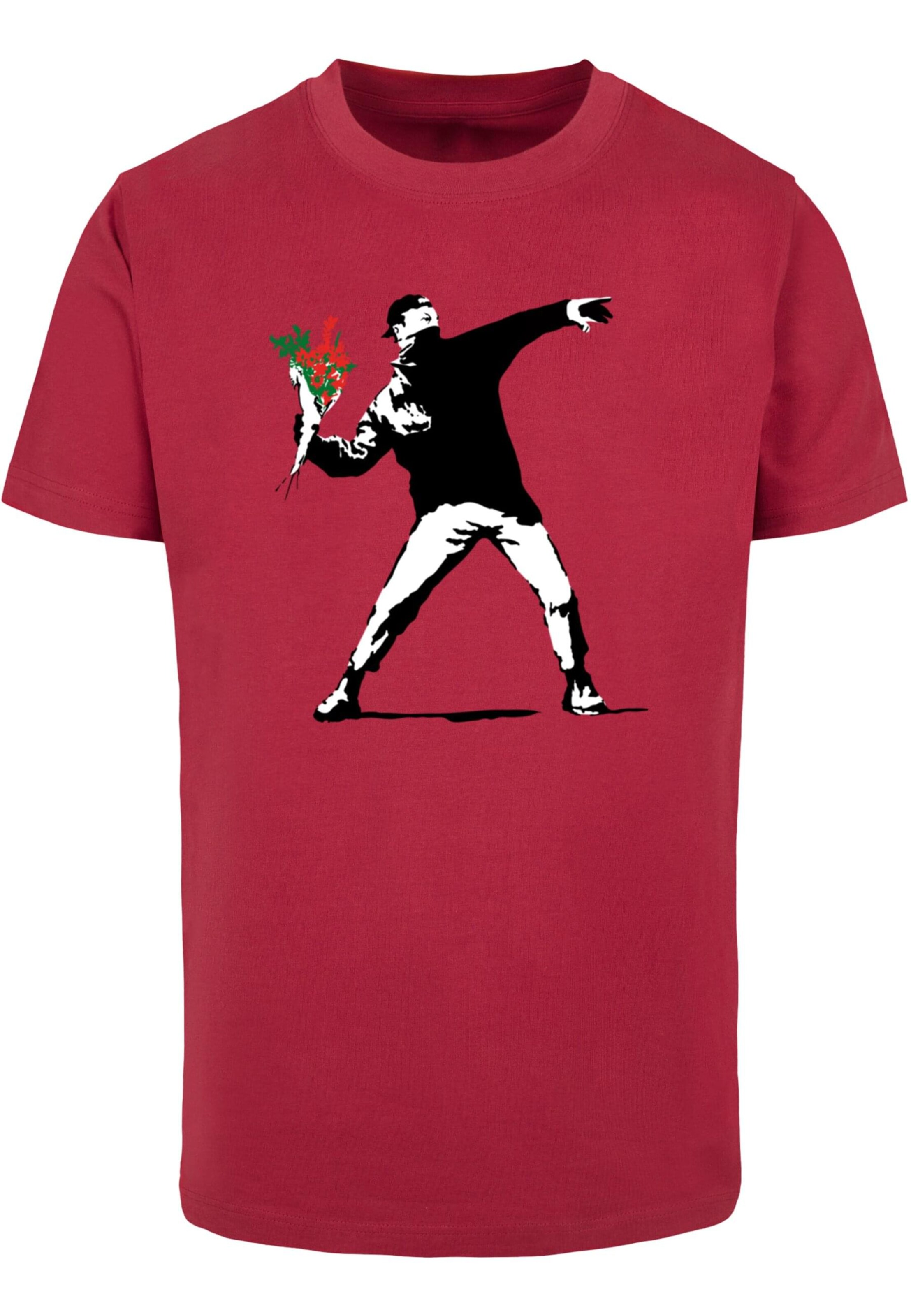 T-Shirt 'Banksy - Love Is In The Air' Merchcode en rouge : devant