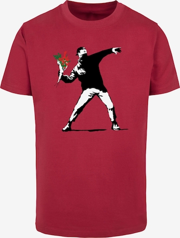 Merchcode Shirt 'Banksy - Love Is In The Air' in Rot: Vorderseite