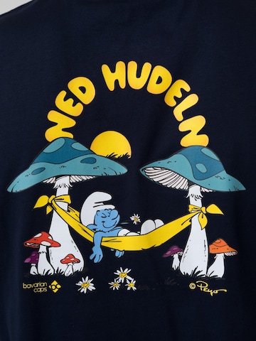 Bavarian Caps Shirt 'Schlümpfe: Ned Hudeln' in Blue