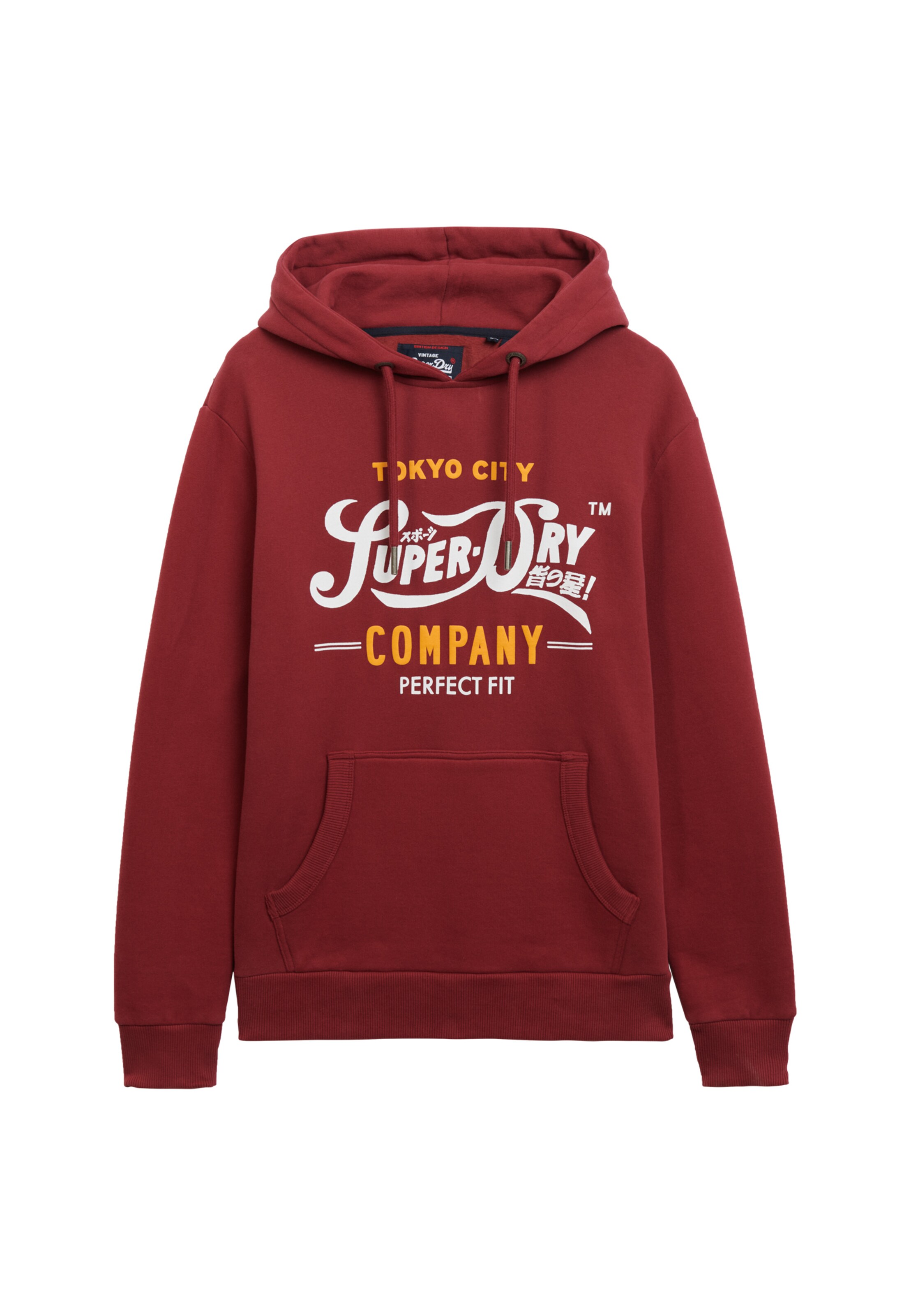 Red Superdry Vintage Superdry Hoodie Weinrot Superdry Sweatshirt - Main Image
