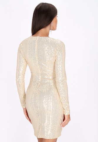 Robe de cocktail faina en or
