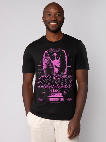 T-Shirt 'Silent' Watapparel en noir : devant