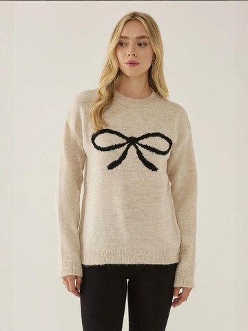 Hiccup Pullover in Beige: Vorderseite