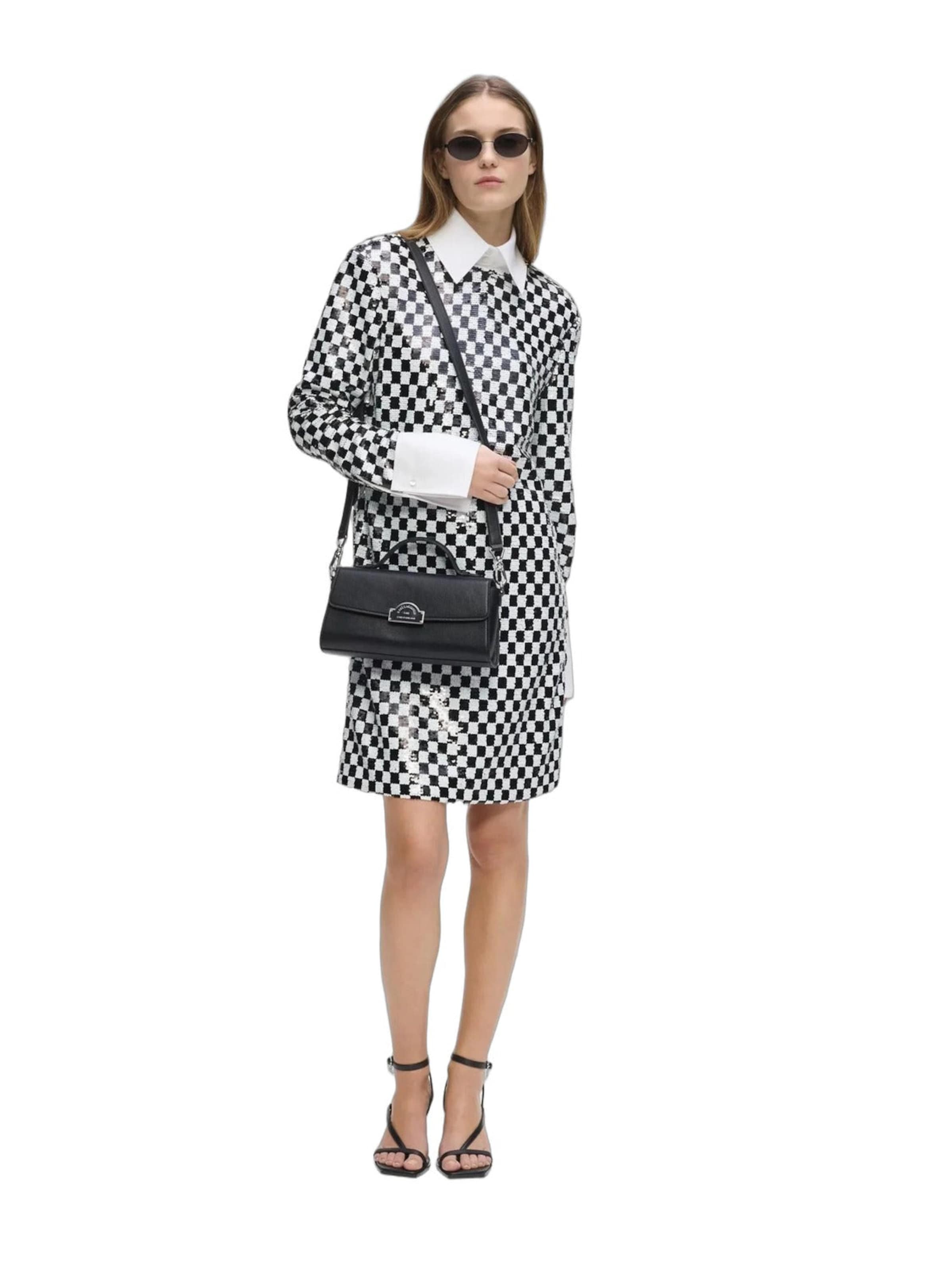 Karl Lagerfeld Ročna torbica 'Karl Lagerfeld Sac Bandoulière Métal Noir' v velikosti One Size  | črna barva, Prikaz izdelka