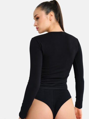 Evoni T-shirt Underwear sets 'Brazilian Slip mit Langarmshirt' in Black