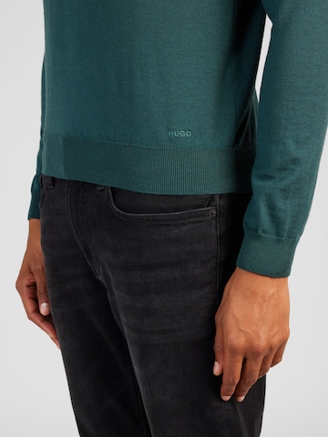 HUGO Пуловер 'San Cedric-M1' в зелено
