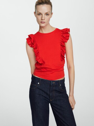 MANGO Top 'DUNA' in Rood: voorkant