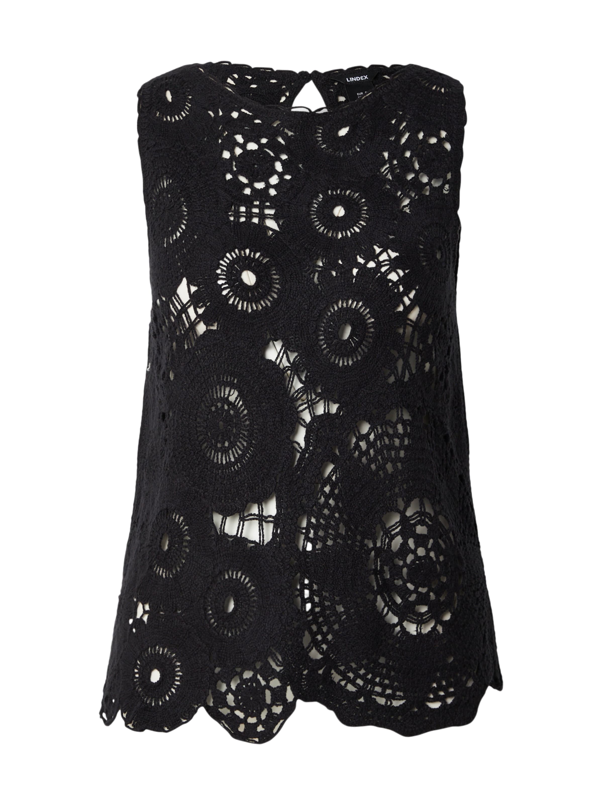 Lindex Gebreide top 'Jenna' in Zwart: voorkant